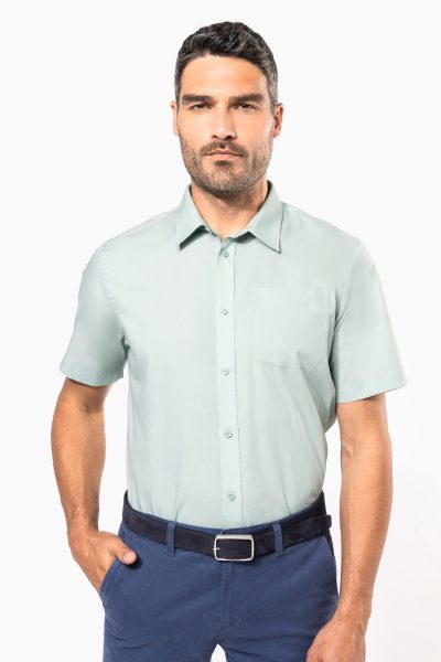 Chemise popeline polycoton manches courtes entretien facile homme