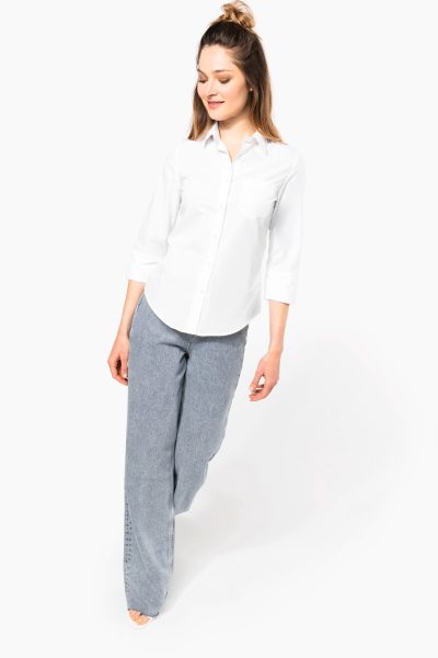Chemise popeline polycoton manches 3/4 entretien facile femme – Image 5