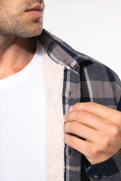 Surchemise à carreaux doublée sherpa homme – Image 3
