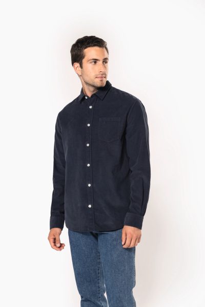 Chemise manches longues en velours homme – Image 3
