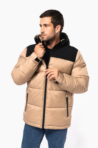 Parka matelassée à capuche bi-ton unisexe – Image 2