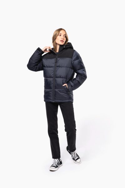 Parka matelassée à capuche bi-ton unisexe – Image 9