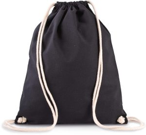 Sac à dos en coton bio avec cordelettes