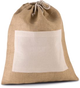 Sac en toile de jute avec cordelettes