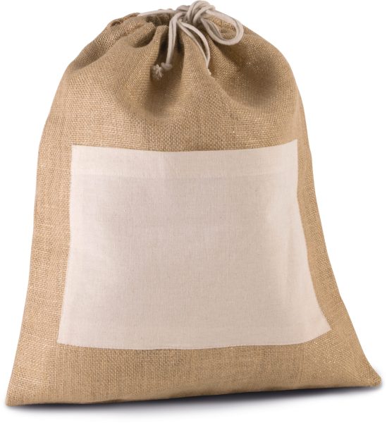 Sac en toile de jute avec cordelettes