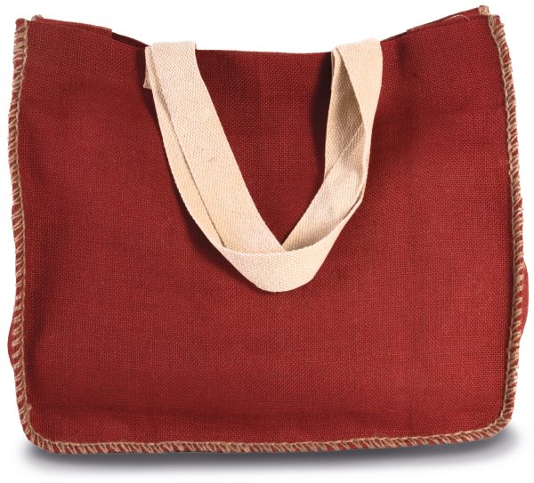 Sac en jute avec coutures contrastées – Image 2