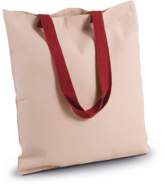 Sac shopping plat en toile avec poignées contrastées – Image 2