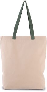 Sac shopping à soufflet avec poignées contrastées