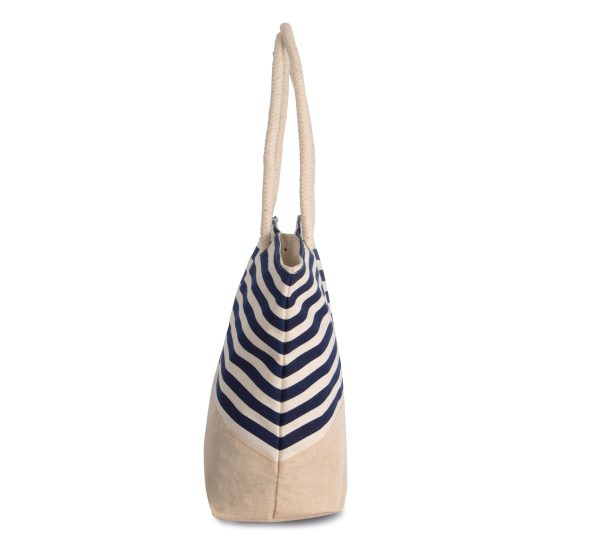 Sac shopping style marin en toile de jute – Image 2