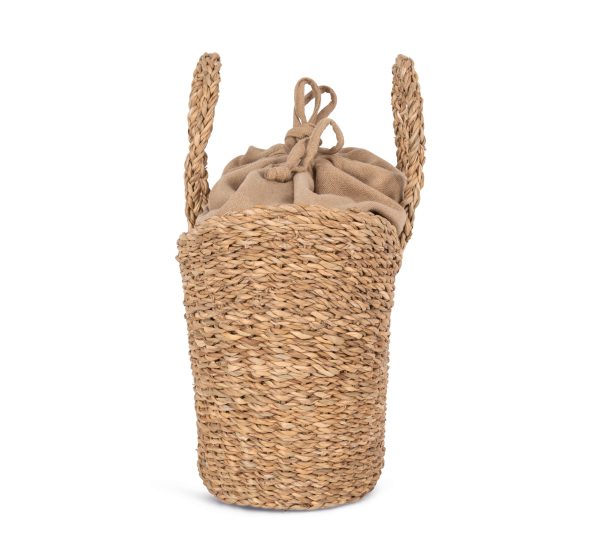 Sac panier demi-lune en jonc de mer – Image 3