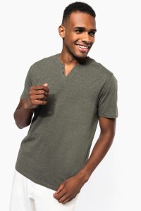 T-shirt écoresponsable henley manches courtes homme