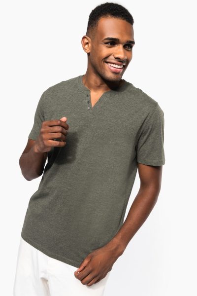 T-shirt écoresponsable henley manches courtes homme