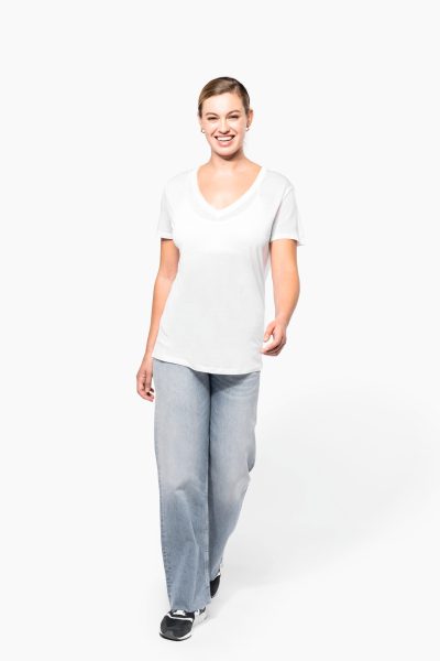 T-shirt Lyocell TENCEL™ col V manches courtes femme – Image 5