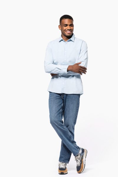 Chemise écoresponsable délavée coton twill homme – Image 5