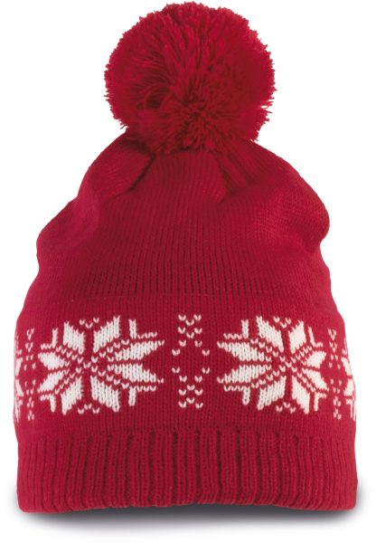 Bonnet de Noël tricoté motif étoiles – Image 6