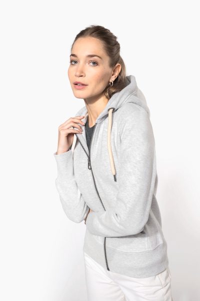 Sweat-shirt vintage zippé à capuche femme – Image 3