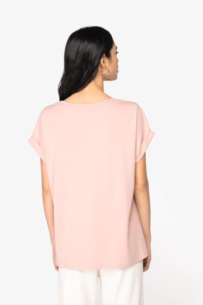 T-shirt écoresponsable manches à revers femme – Image 3