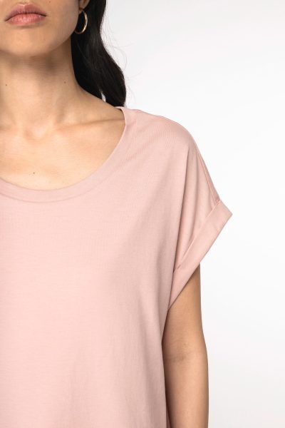 T-shirt écoresponsable manches à revers femme – Image 4