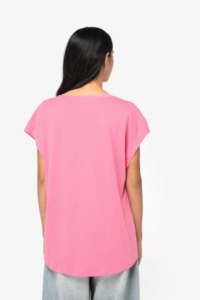 T-shirt écoresponsable loose à col V femme – Image 4