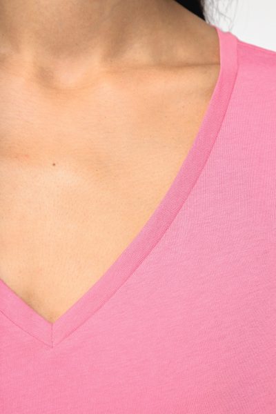 T-shirt écoresponsable loose à col V femme – Image 6