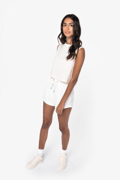 T-shirt écoresponsable  crop sans manche femme – Image 2