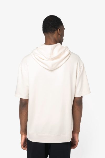 Sweat-shirt écoresponsable à capuche à épaules tombantes manches courtes French Terry unisexe – Image 4