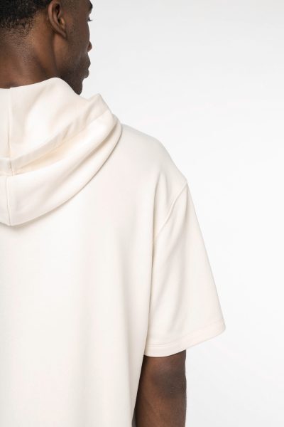 Sweat-shirt écoresponsable à capuche à épaules tombantes manches courtes French Terry unisexe – Image 6