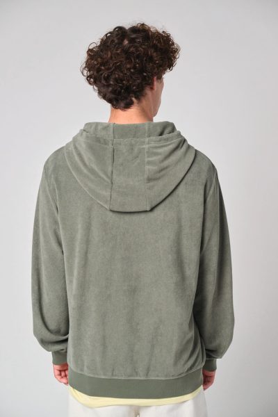 Sweat-shirt écoresponsable en éponge zippé à capuche homme – Image 4