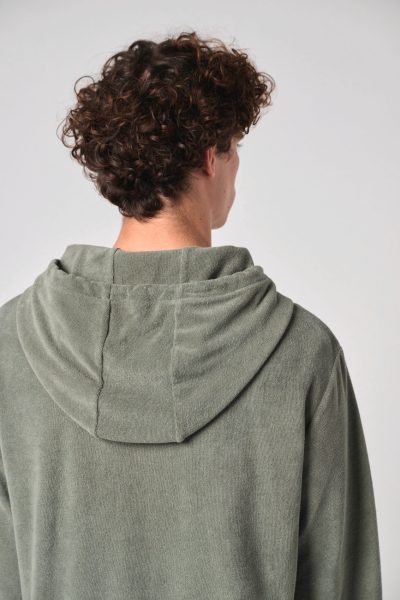Sweat-shirt écoresponsable en éponge zippé à capuche homme – Image 5