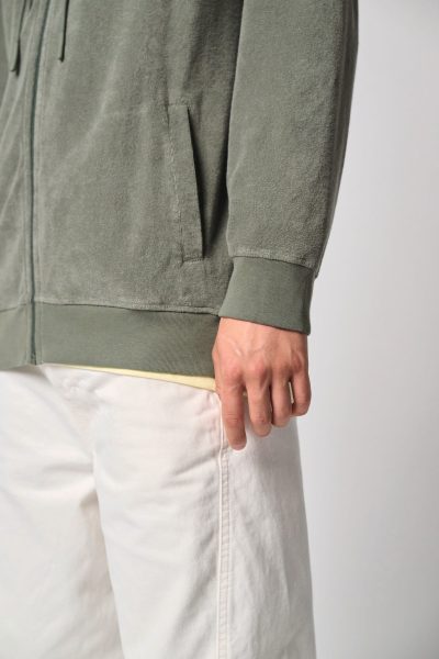 Sweat-shirt écoresponsable en éponge zippé à capuche homme – Image 6