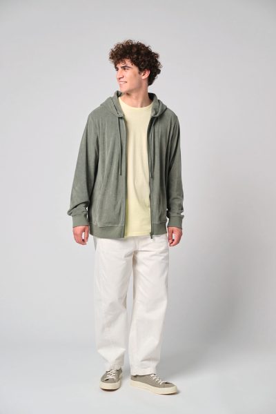 Sweat-shirt écoresponsable en éponge zippé à capuche homme – Image 3