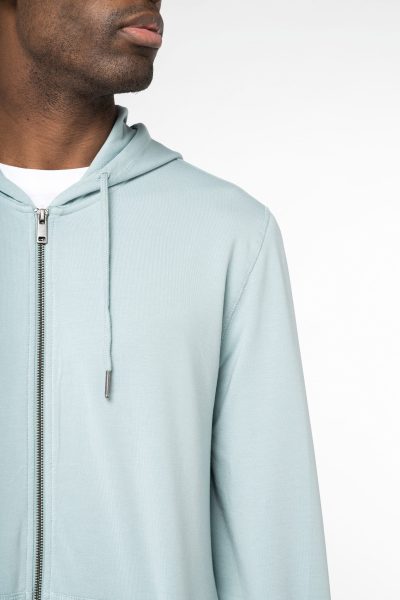 Sweat-shirt écoresponsable zippé à capuche en modal homme – Image 4