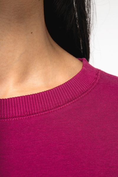Sweat-shirt écoresponsable à col rond oversize crop femme – Image 8