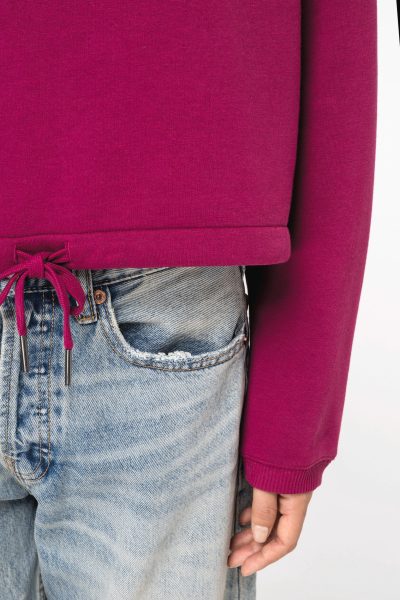 Sweat-shirt écoresponsable à col rond oversize crop femme – Image 7