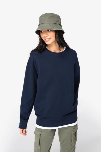 Sweat-shirt écoresponsable à col rond à épaules tombantes French Terry unisexe – Image 3