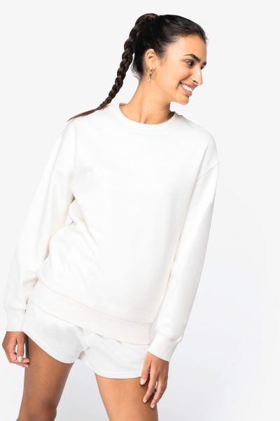 Sweat-shirt écoresponsable à col rond à épaules tombantes molleton gratté unisexe – Image 3