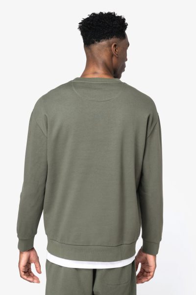 Sweat-shirt écoresponsable à col rond à épaules tombantes molleton gratté unisexe – Image 4