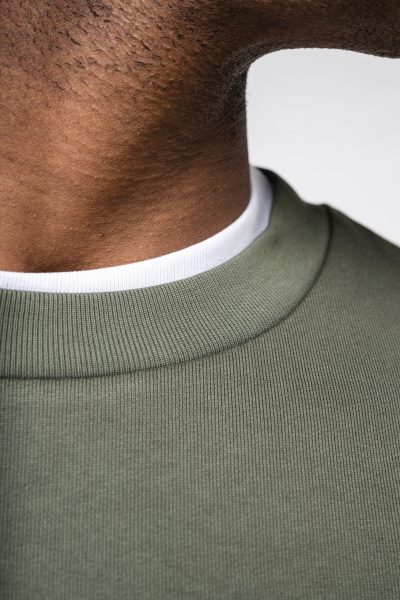 Sweat-shirt écoresponsable à col rond à épaules tombantes molleton gratté unisexe – Image 8