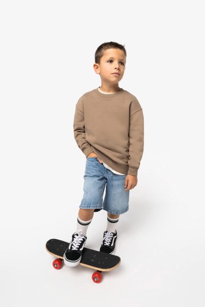 Sweat-shirt écoresponsable à col rond oversize enfant – Image 3