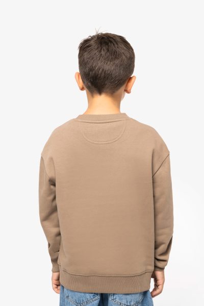 Sweat-shirt écoresponsable à col rond oversize enfant – Image 4