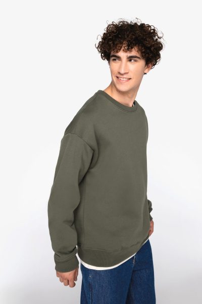 Sweat-shirt écoresponsable à col rond oversize unisexe – Image 3