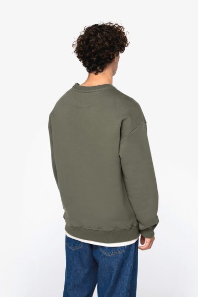 Sweat-shirt écoresponsable à col rond oversize unisexe – Image 4