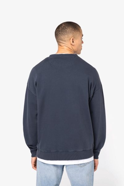 Sweat-shirt écoresponsable à col rond délavé oversize unisexe – Image 5
