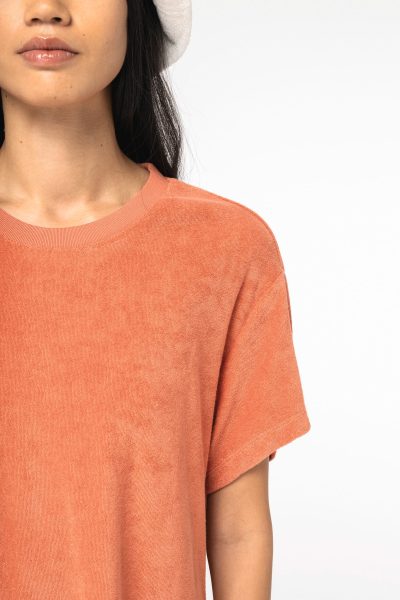 Robe t-shirt écoresponsable en éponge à épaules tombantes femme – Image 5