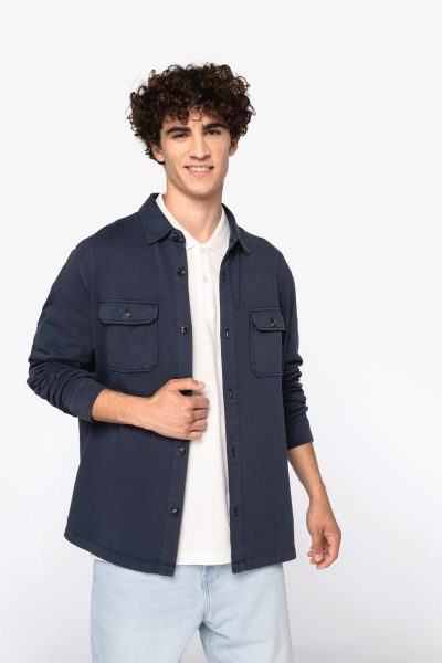 Surchemise écoresponsable délavée en molleton gratté homme