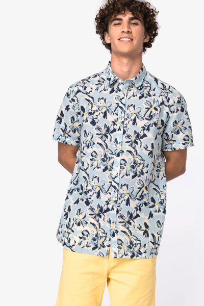Chemise écoresponsable imprimé végétal homme