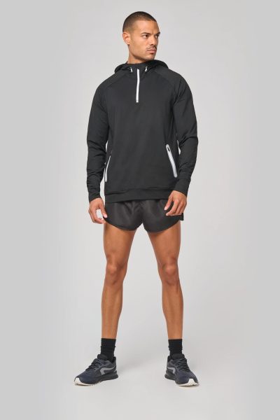 Sweat-shirt à capuche 1/4 zip sport unisexe – Image 3