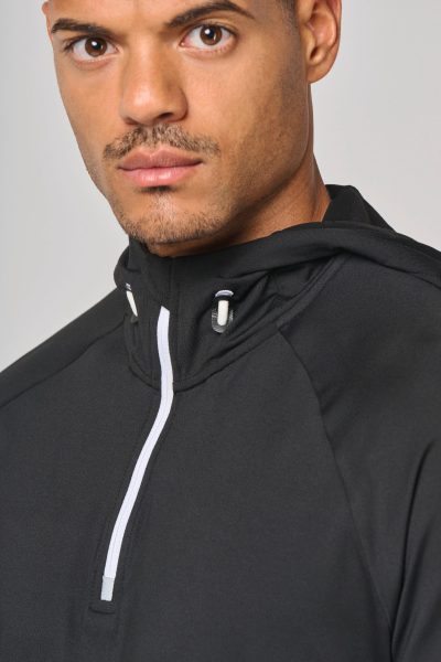 Sweat-shirt à capuche 1/4 zip sport unisexe – Image 6