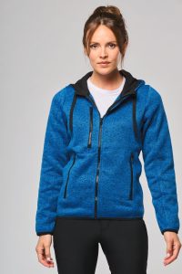 Veste à capuche chinée femme
