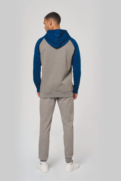 Sweat-shirt à capuche bicolore unisexe – Image 3